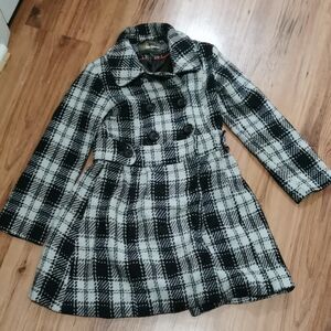 Epic Threads Black and White Checkered Pea Coat